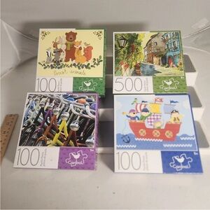 Sealed New Cardinal Puzzles Lot of 4 New Puzzles 100 pcs and 500 pcs